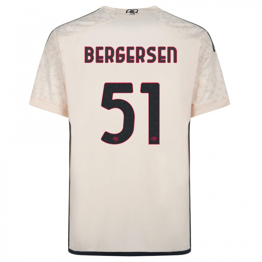 Herren Mina Bergersen #51 Cremefarben Auswärtstrikot Trikot 2023/24 T-Shirt Belgien
