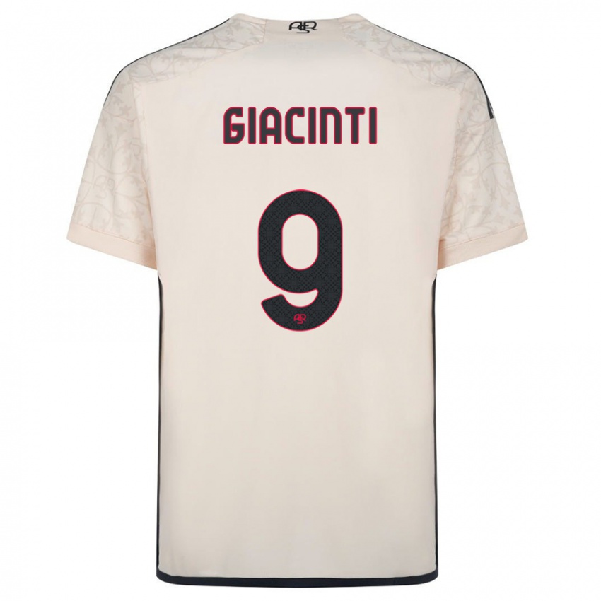 Homme Maillot Valentina Giacinti #9 Blanc Cassé Tenues Extérieur 2023/24 T-Shirt Belgique