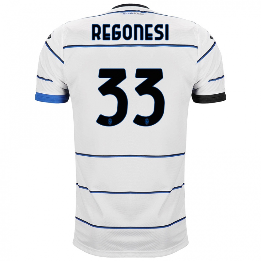 Herren Iacopo Regonesi #33 Weiß Auswärtstrikot Trikot 2023/24 T-Shirt Belgien