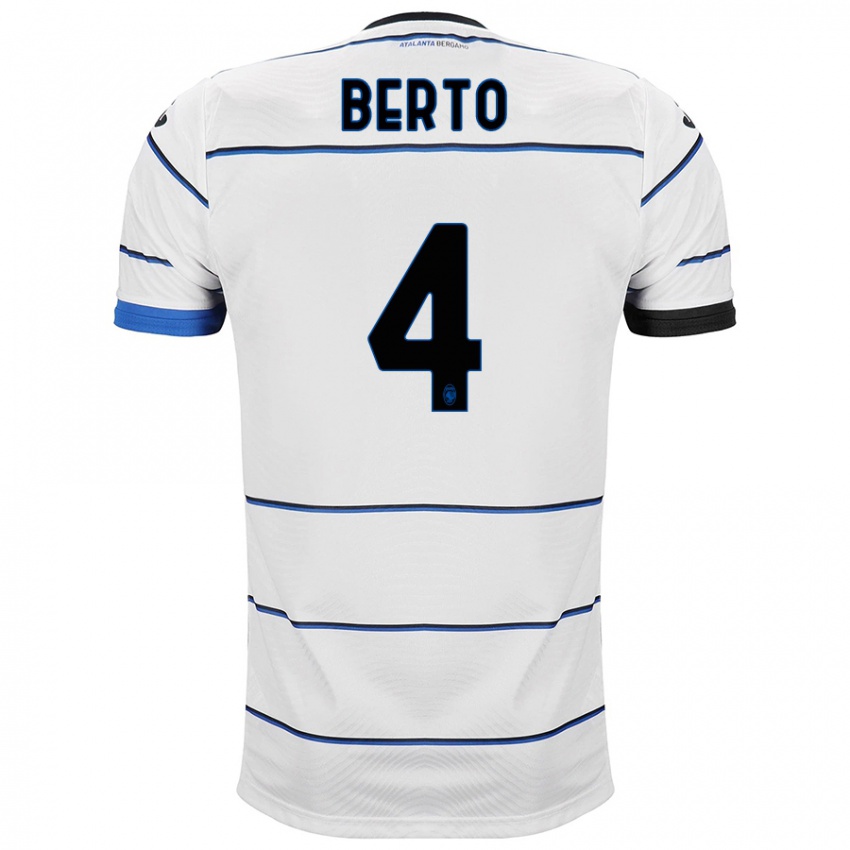 Herren Gabriele Berto #4 Weiß Auswärtstrikot Trikot 2023/24 T-Shirt Belgien