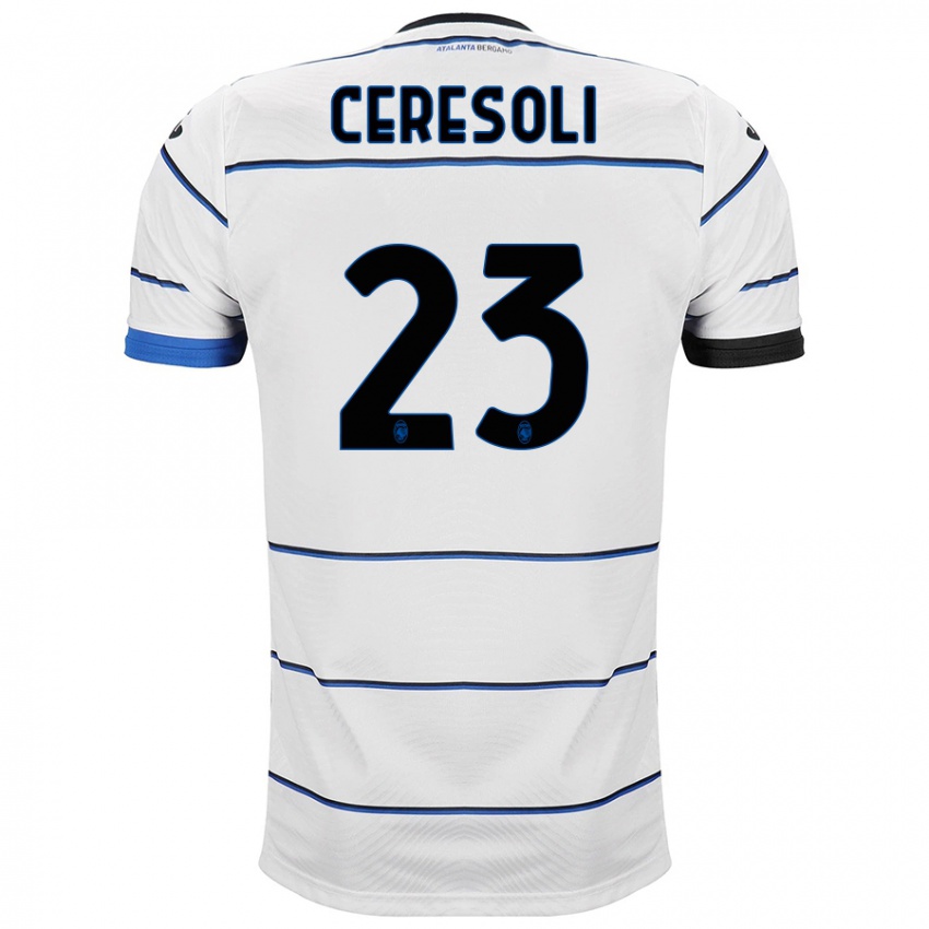 Herren Andrea Ceresoli #23 Weiß Auswärtstrikot Trikot 2023/24 T-Shirt Belgien