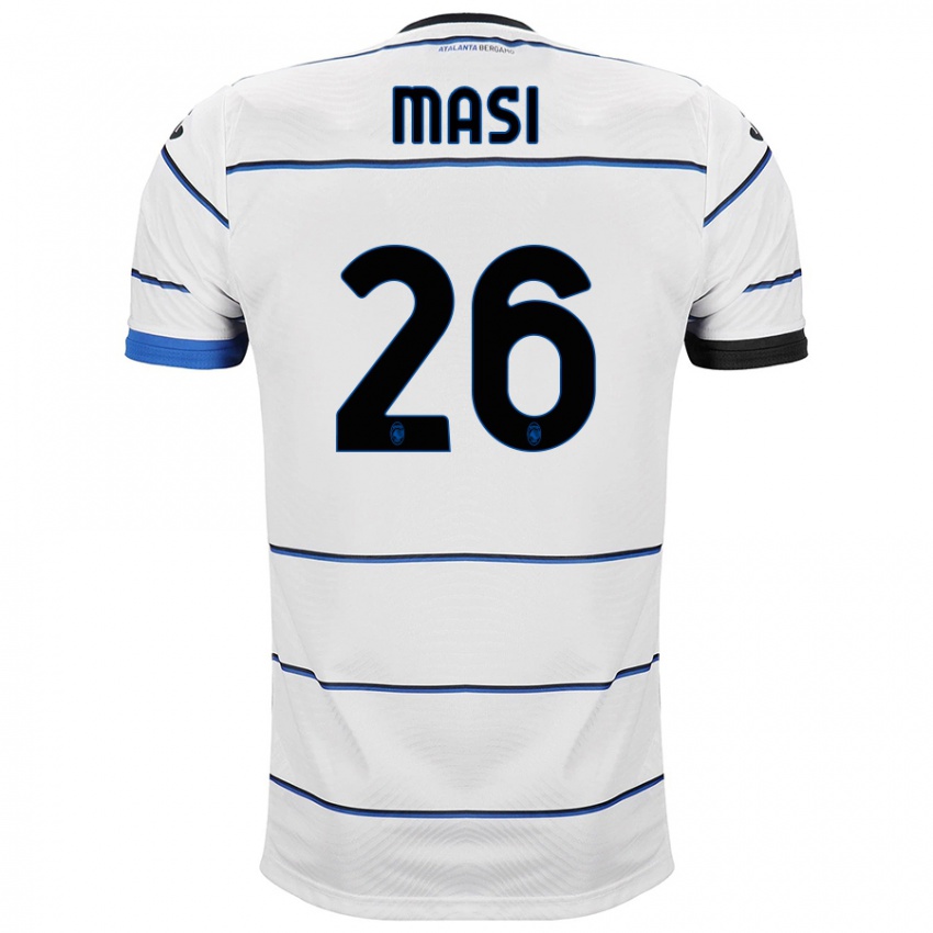 Homme Maillot Alberto Masi #26 Blanc Tenues Extérieur 2023/24 T-Shirt Belgique