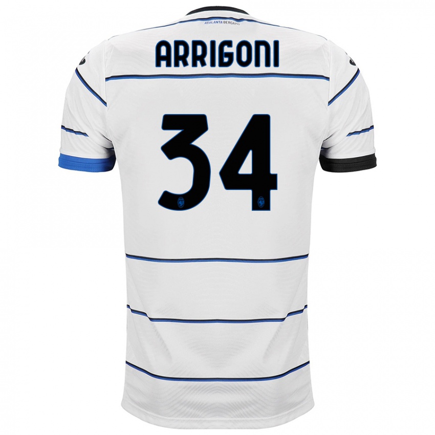 Herren Mattia Arrigoni #34 Weiß Auswärtstrikot Trikot 2023/24 T-Shirt Belgien