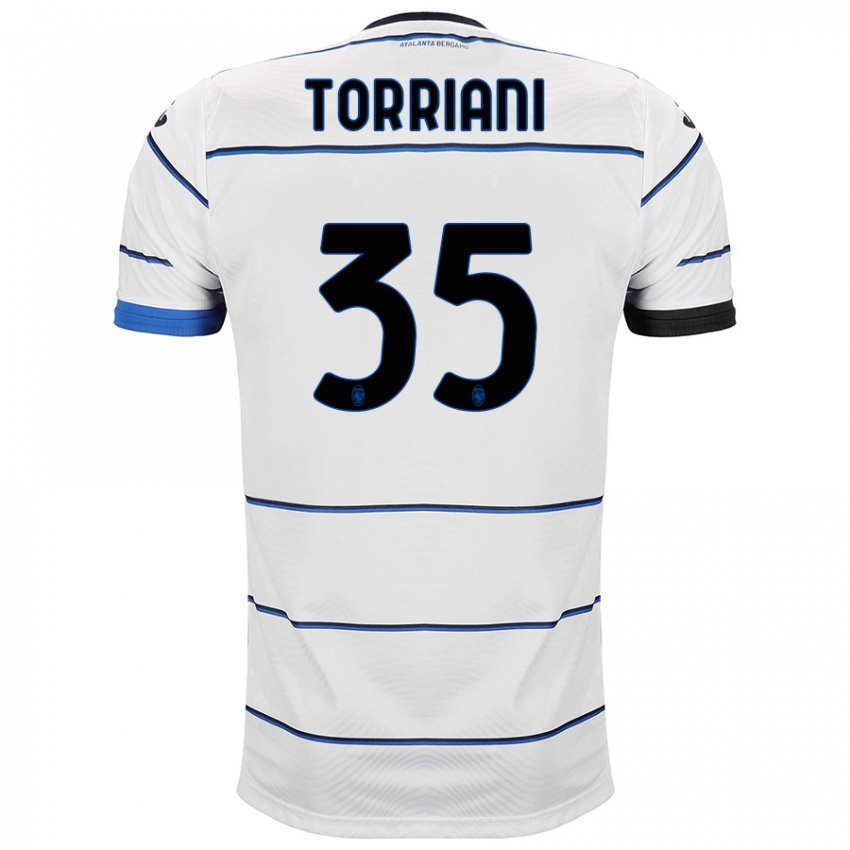 Homme Maillot Andrea Torriani #35 Blanc Tenues Extérieur 2023/24 T-Shirt Belgique