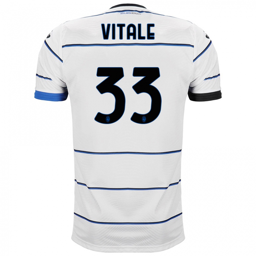 Homme Maillot Francesca Vitale #33 Blanc Tenues Extérieur 2023/24 T-Shirt Belgique