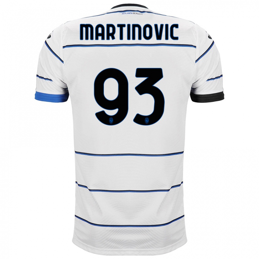 Homme Maillot Melania Martinovic #93 Blanc Tenues Extérieur 2023/24 T-Shirt Belgique