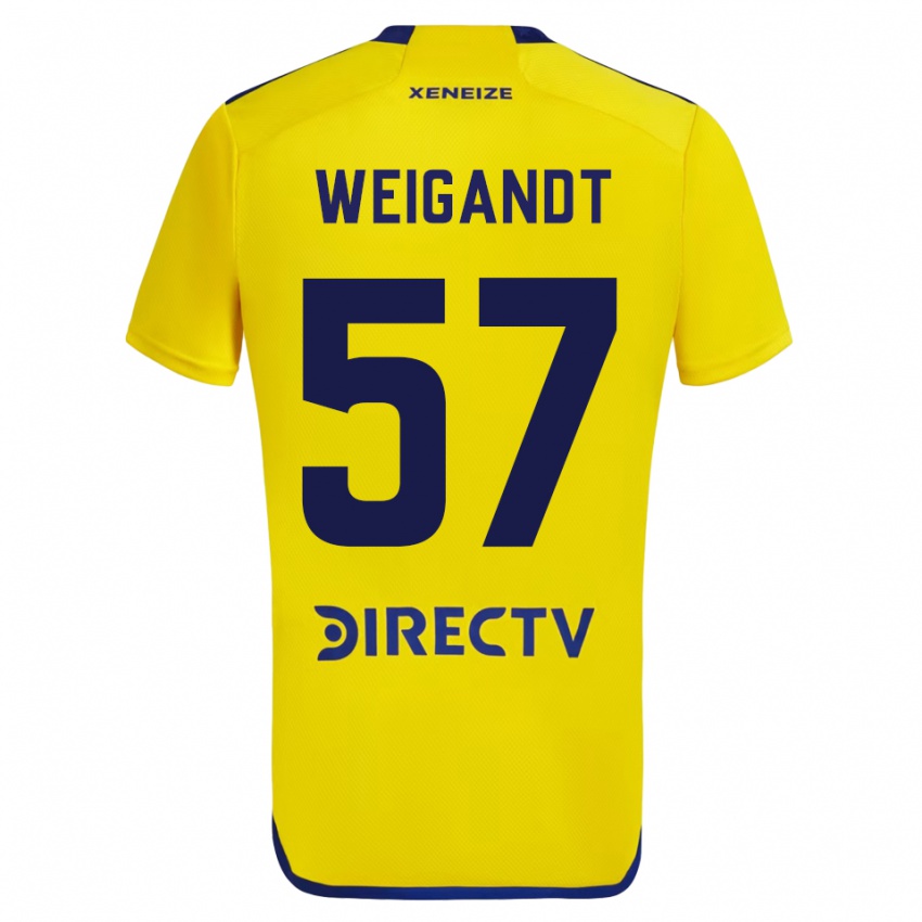 Herren Marcelo Weigandt #57 Gelb Auswärtstrikot Trikot 2023/24 T-Shirt Belgien