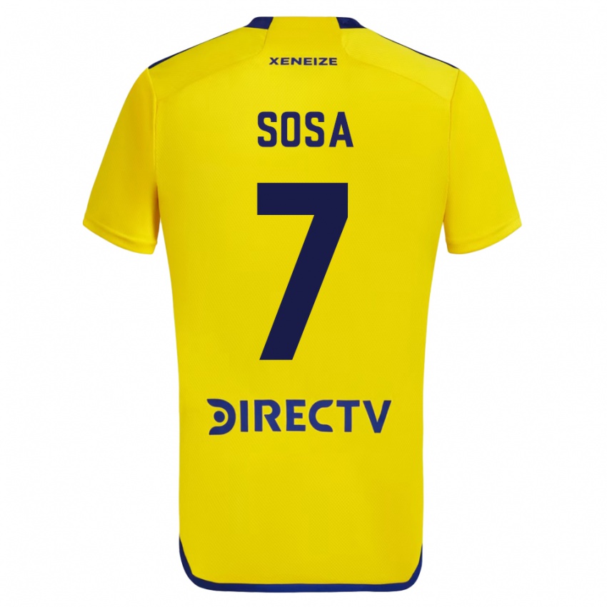 Herren Elián Sosa #7 Gelb Auswärtstrikot Trikot 2023/24 T-Shirt Belgien