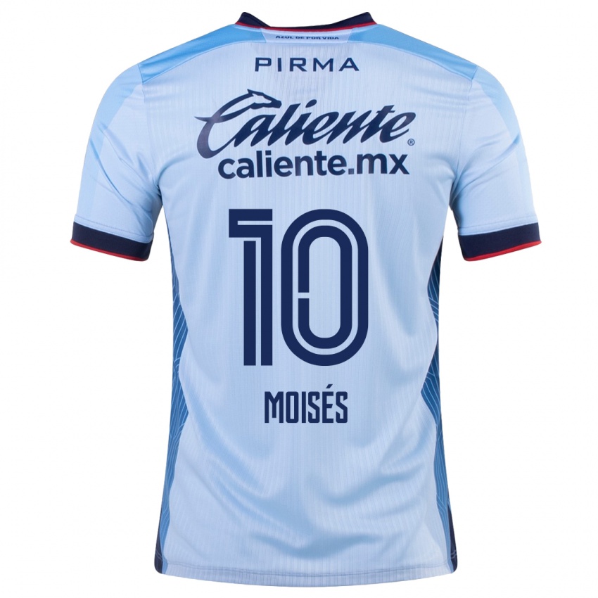 Heren Moisés Vieira #10 Hemelsblauw Uitshirt Uittenue 2023/24 T-Shirt België