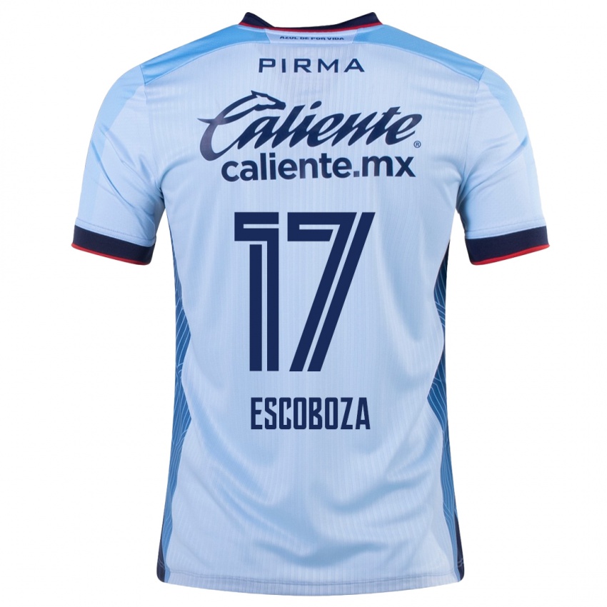 Heren Alonso Escoboza #17 Hemelsblauw Uitshirt Uittenue 2023/24 T-Shirt België