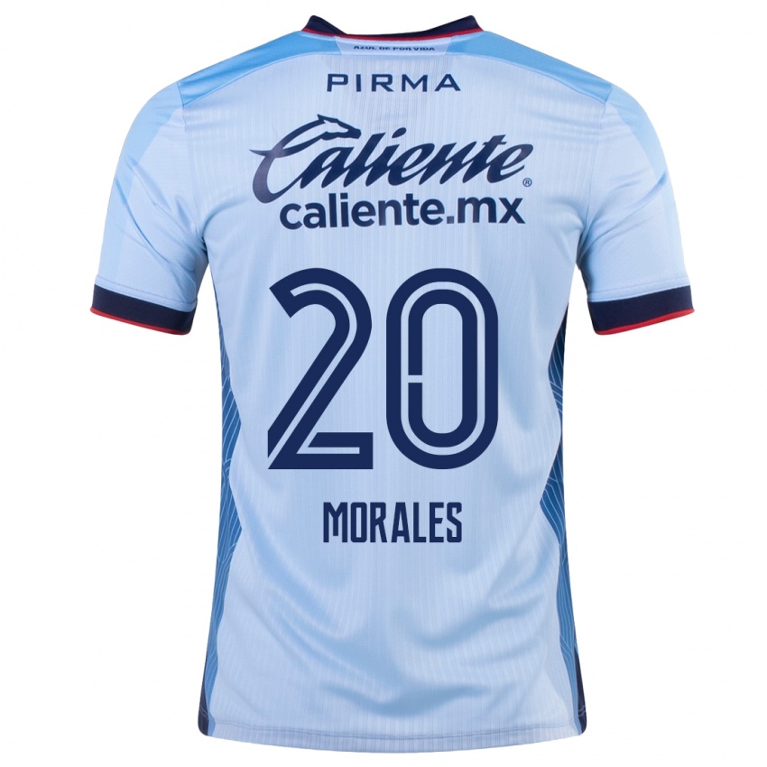 Homme Maillot Iván Morales #20 Bleu Ciel Tenues Extérieur 2023/24 T-Shirt Belgique