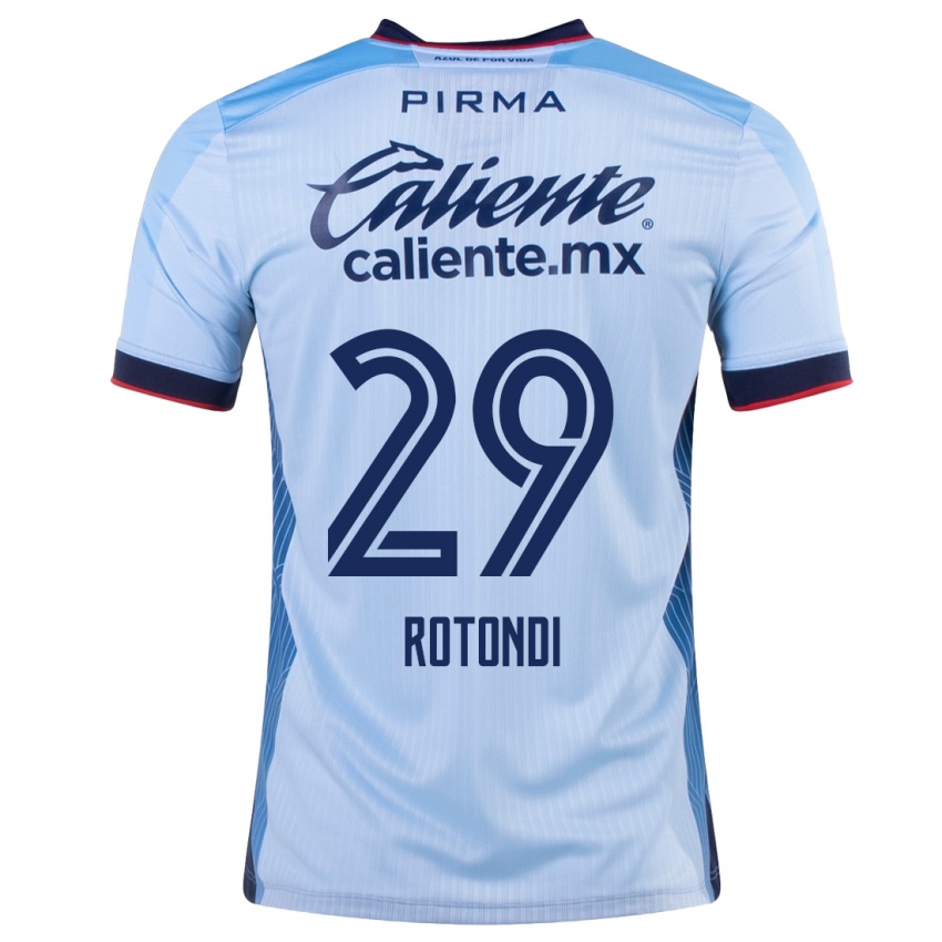 Homme Maillot Carlos Rotondi #29 Bleu Ciel Tenues Extérieur 2023/24 T-Shirt Belgique