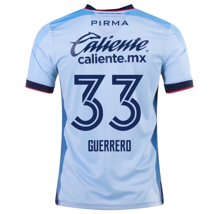 Herren Rafael Guerrero #33 Himmelblau Auswärtstrikot Trikot 2023/24 T-Shirt Belgien