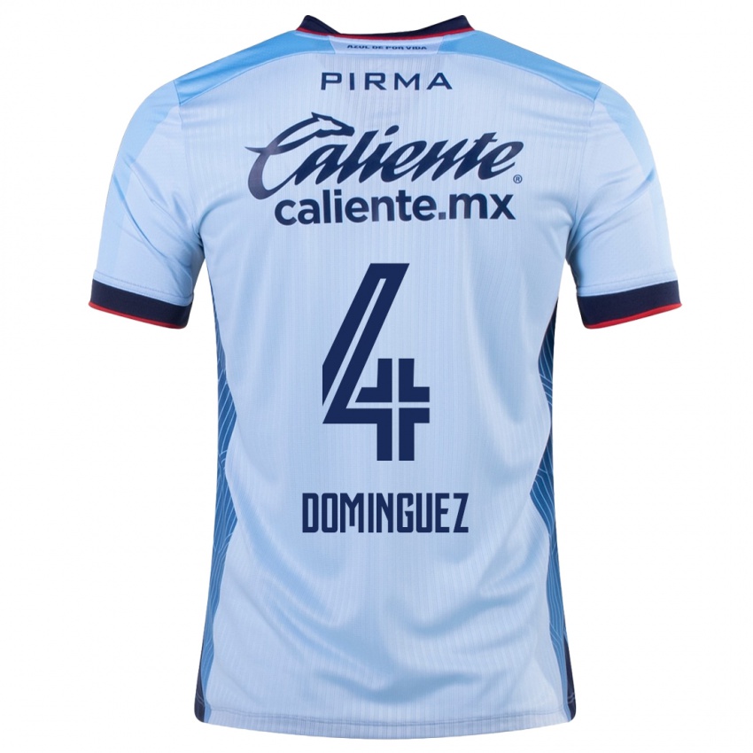 Heren Julio Cesar Dominguez #4 Hemelsblauw Uitshirt Uittenue 2023/24 T-Shirt België