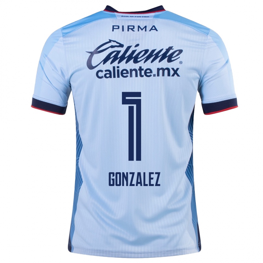 Herren Itzayana Gonzalez #1 Himmelblau Auswärtstrikot Trikot 2023/24 T-Shirt Belgien