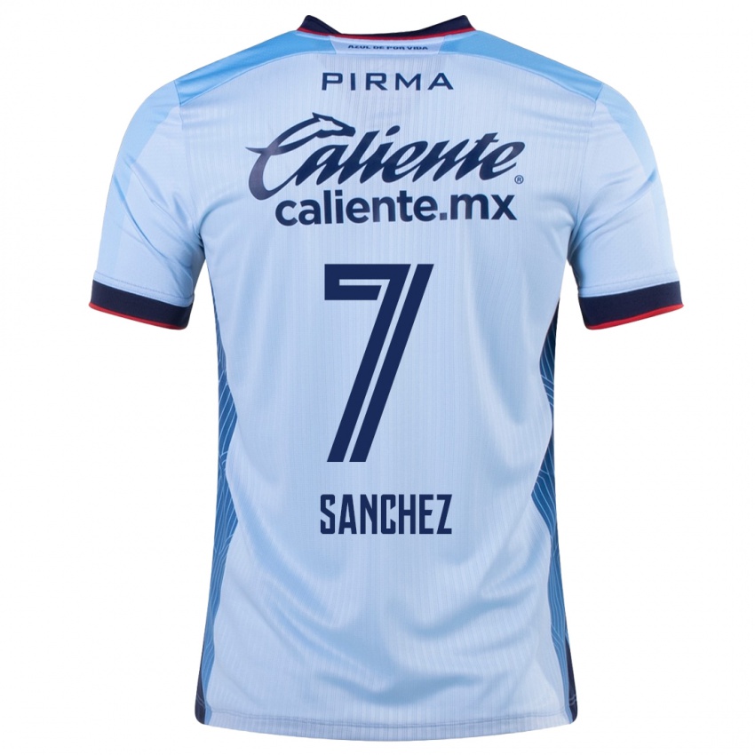 Herren Andrea Sanchez #7 Himmelblau Auswärtstrikot Trikot 2023/24 T-Shirt Belgien