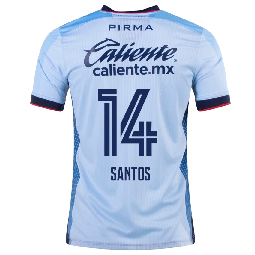 Heren Eleisa Santos #14 Hemelsblauw Uitshirt Uittenue 2023/24 T-Shirt België