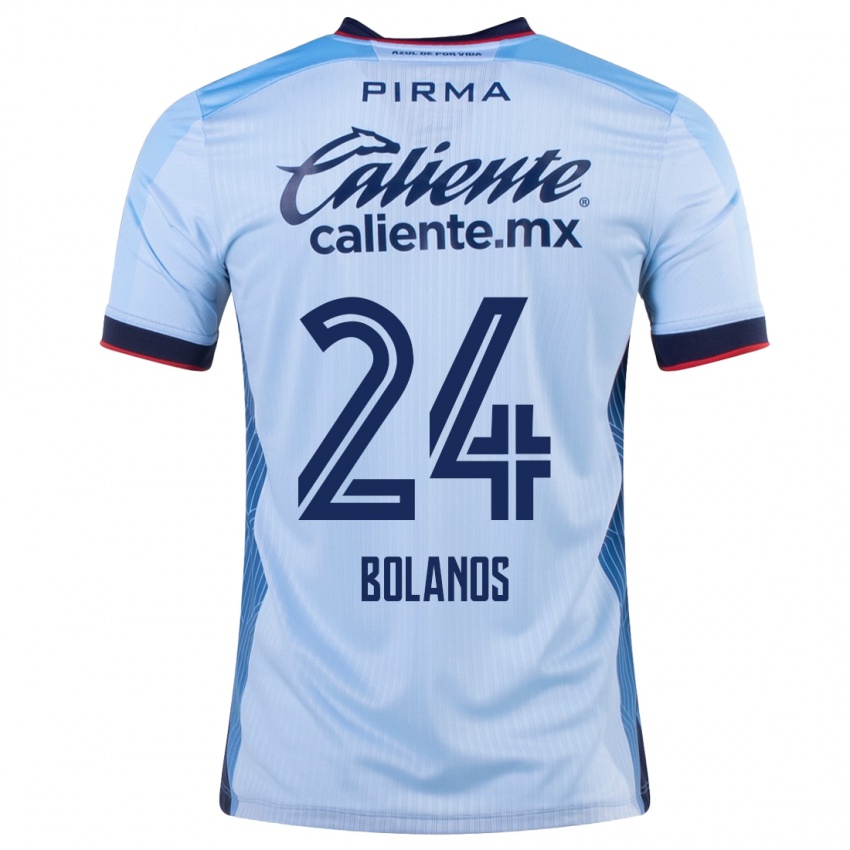 Homme Maillot Jatziry Bolanos #24 Bleu Ciel Tenues Extérieur 2023/24 T-Shirt Belgique