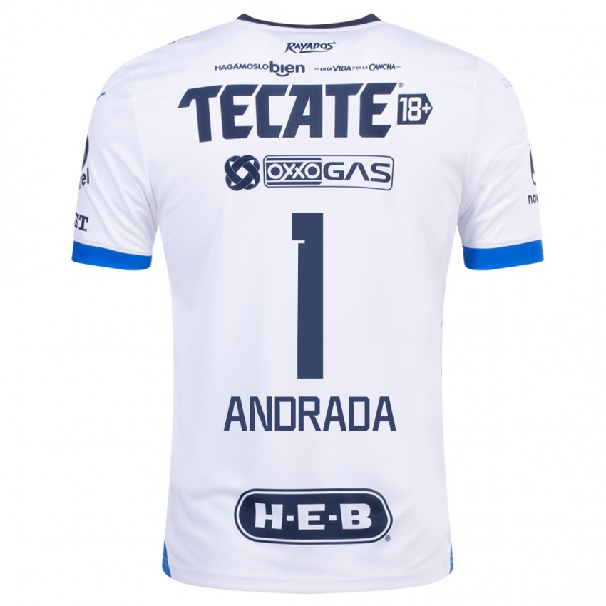 Herren Esteban Andrada #1 Weiß Auswärtstrikot Trikot 2023/24 T-Shirt Belgien