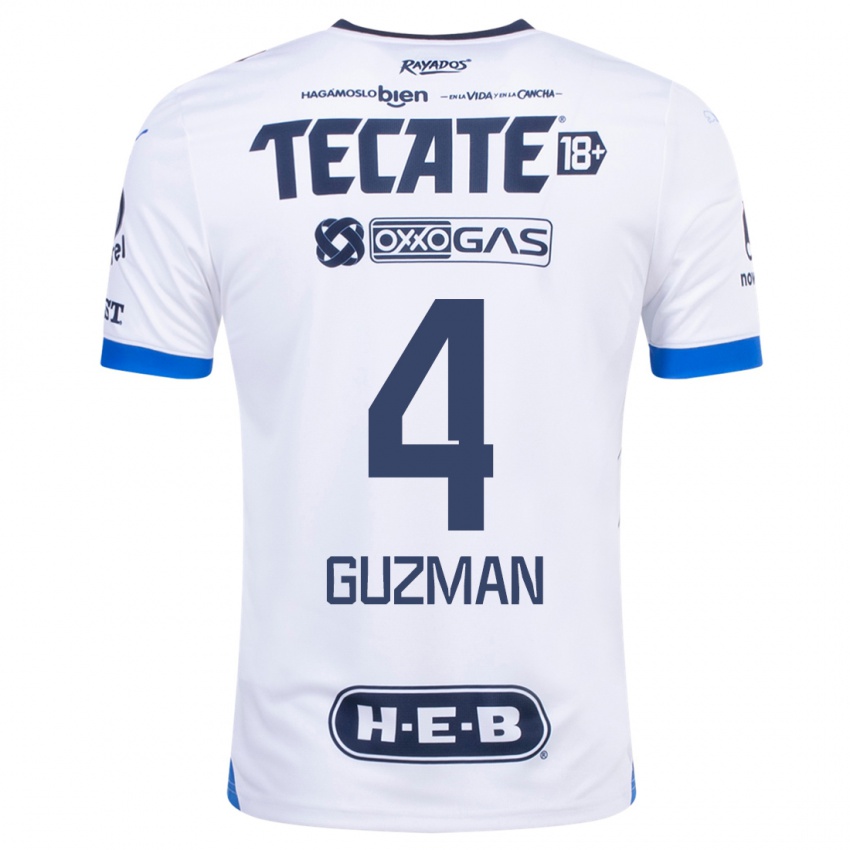 Herren Victor Guzman #4 Weiß Auswärtstrikot Trikot 2023/24 T-Shirt Belgien