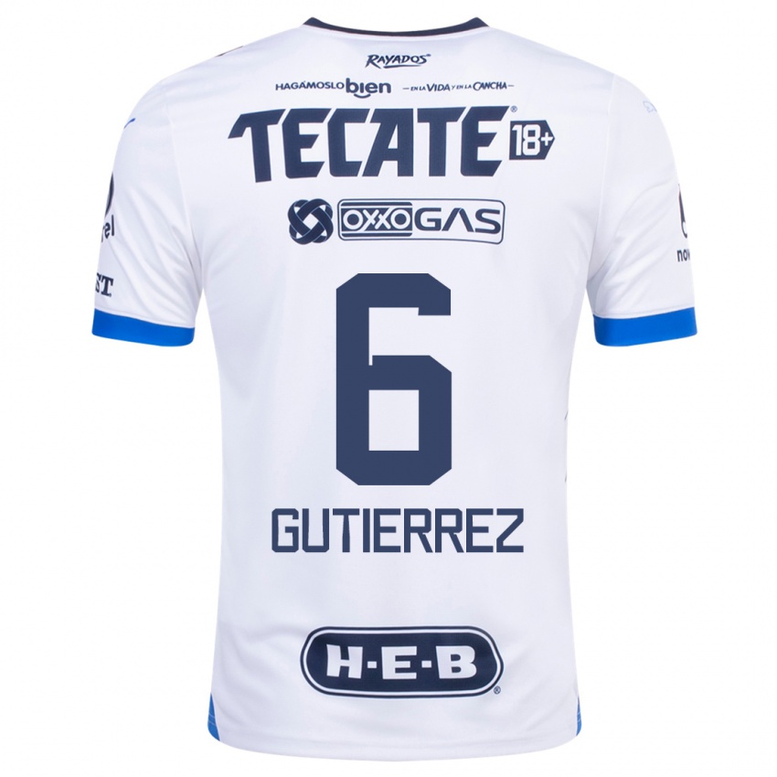 Heren Edson Gutierrez #6 Wit Uitshirt Uittenue 2023/24 T-Shirt België