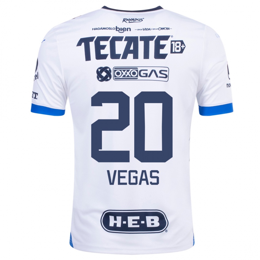 Homme Maillot Sebastian Vegas #20 Blanc Tenues Extérieur 2023/24 T-Shirt Belgique