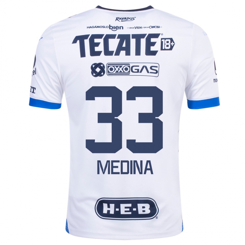 Homme Maillot Stefan Medina #33 Blanc Tenues Extérieur 2023/24 T-Shirt Belgique