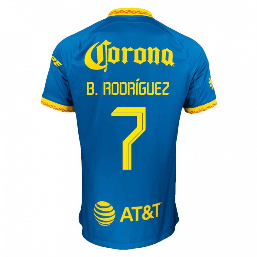 Heren Brian Rodríguez #7 Blauw Uitshirt Uittenue 2023/24 T-Shirt België