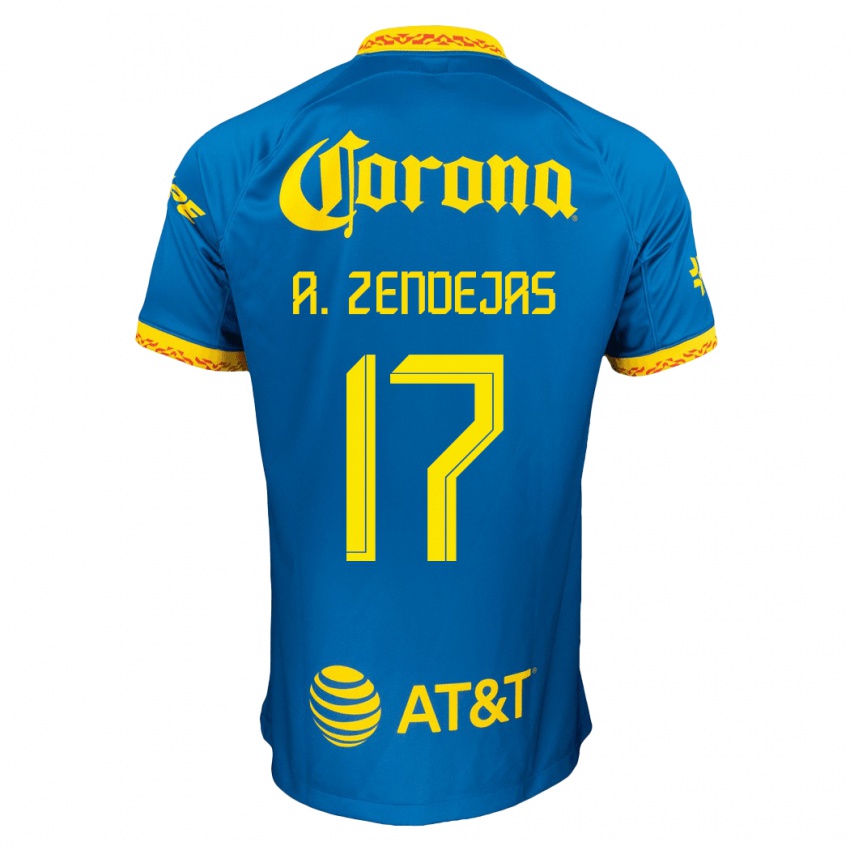 Herren Álex Zendejas #17 Blau Auswärtstrikot Trikot 2023/24 T-Shirt Belgien
