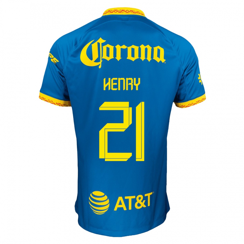 Herren Henry Martin #21 Blau Auswärtstrikot Trikot 2023/24 T-Shirt Belgien