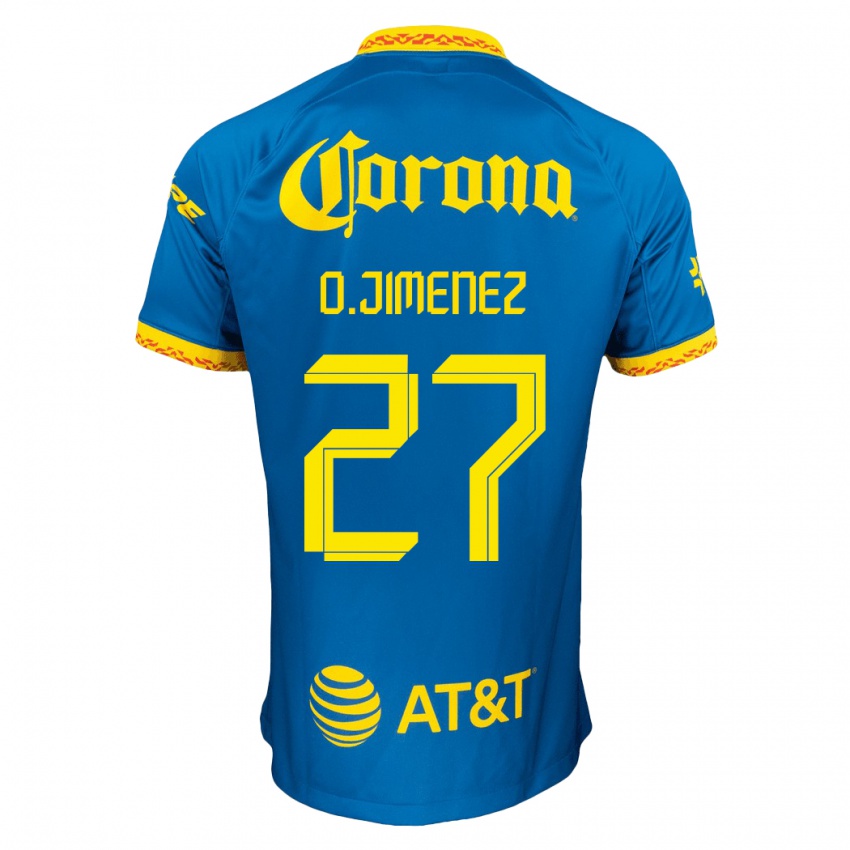 Heren Oscar Jimenez #27 Blauw Uitshirt Uittenue 2023/24 T-Shirt België