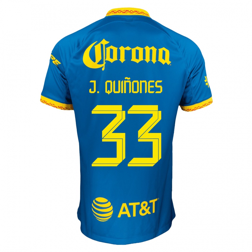Heren Julián Quiñones #33 Blauw Uitshirt Uittenue 2023/24 T-Shirt België