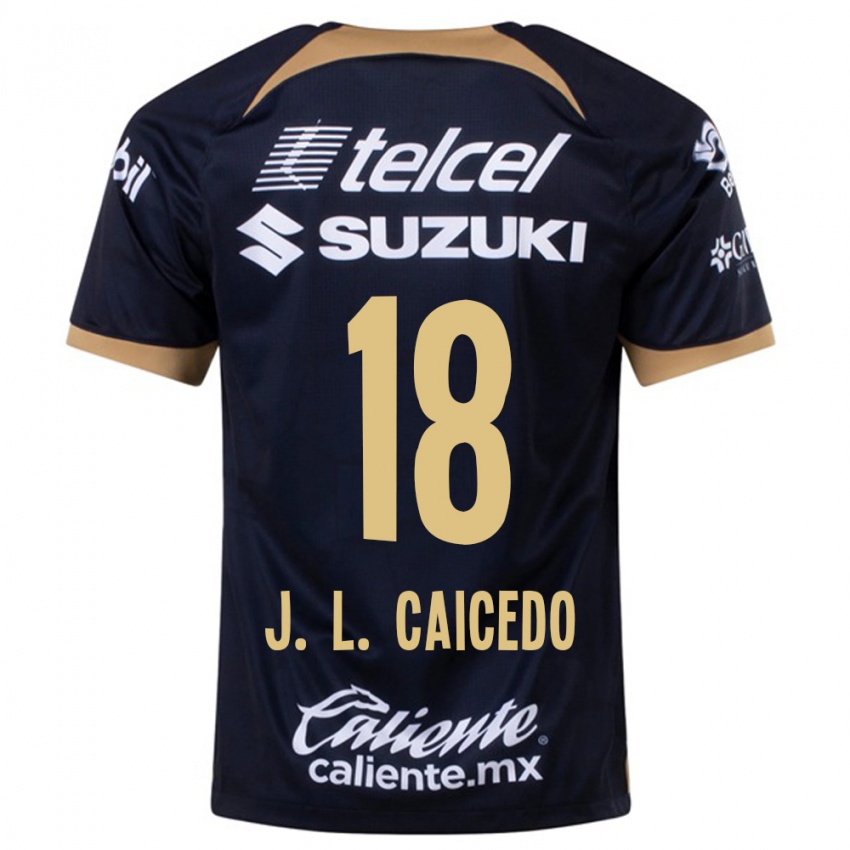 Heren José Caicedo #18 Donkerblauw Uitshirt Uittenue 2023/24 T-Shirt België
