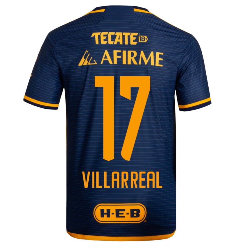 Heren Natalia Villarreal #17 Donkerblauw Uitshirt Uittenue 2023/24 T-Shirt België