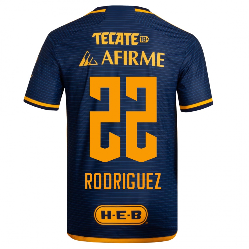 Homme Maillot Anika Rodriguez #22 Bleu Foncé Tenues Extérieur 2023/24 T-Shirt Belgique