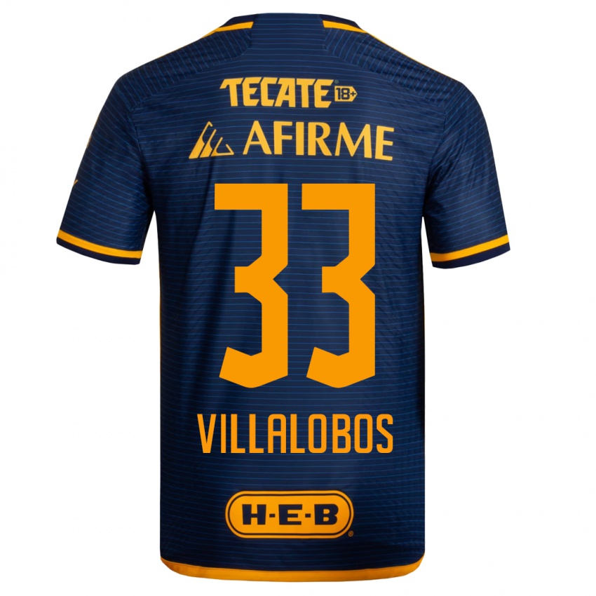 Homme Maillot Vania Villalobos #33 Bleu Foncé Tenues Extérieur 2023/24 T-Shirt Belgique