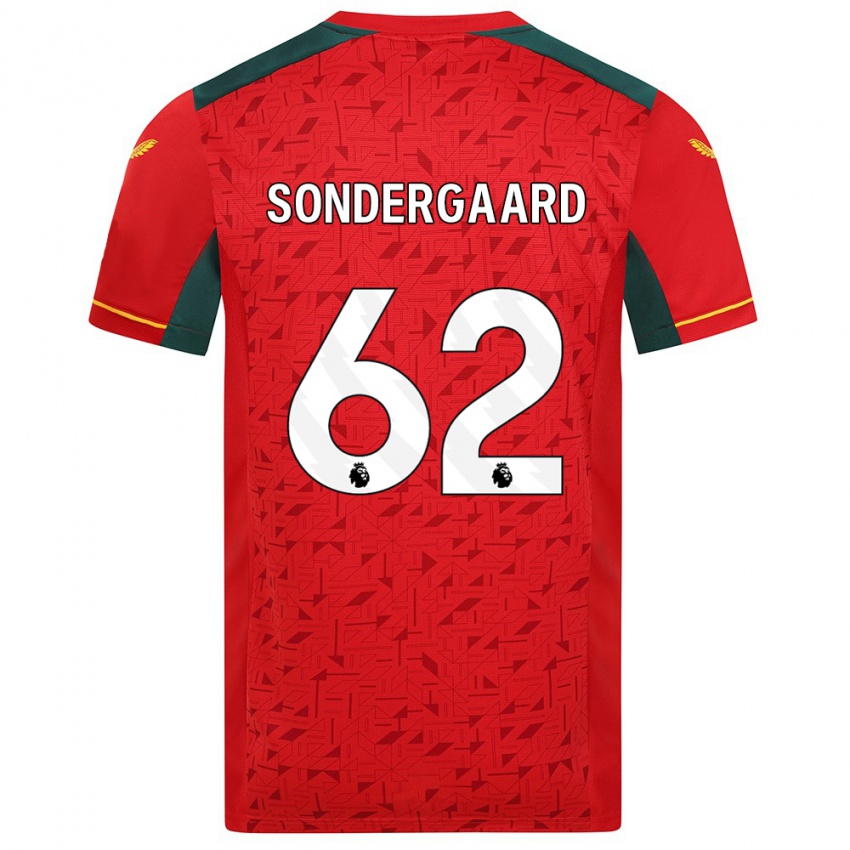 Dames Andreas Sondergaard #62 Rood Uitshirt Uittenue 2023/24 T-Shirt België