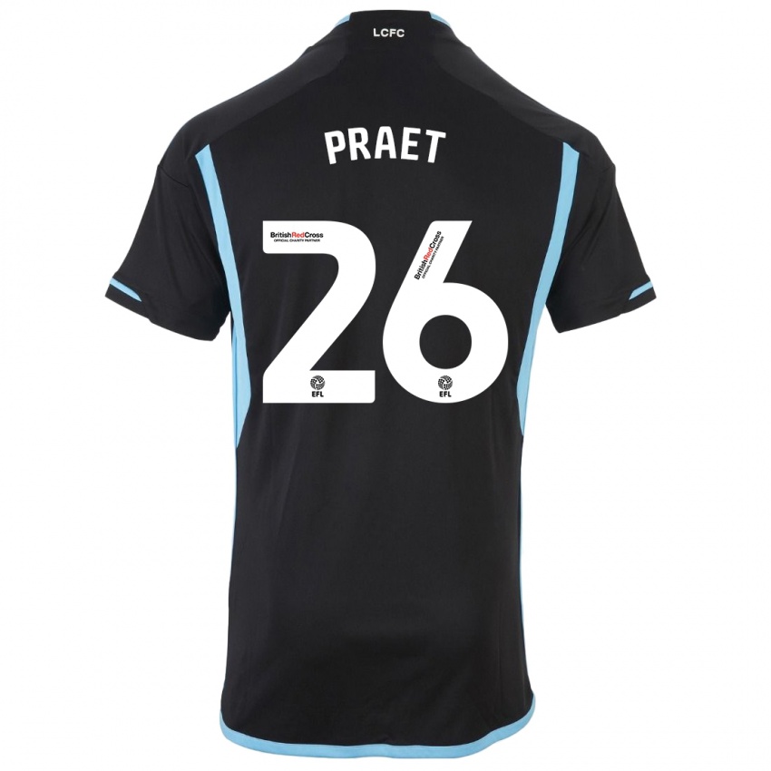 Dames Dennis Praet #26 Zwart Uitshirt Uittenue 2023/24 T-Shirt België