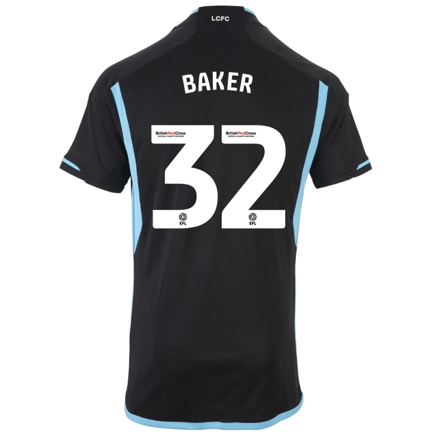 Damen Ava Baker #32 Schwarz Auswärtstrikot Trikot 2023/24 T-Shirt Belgien