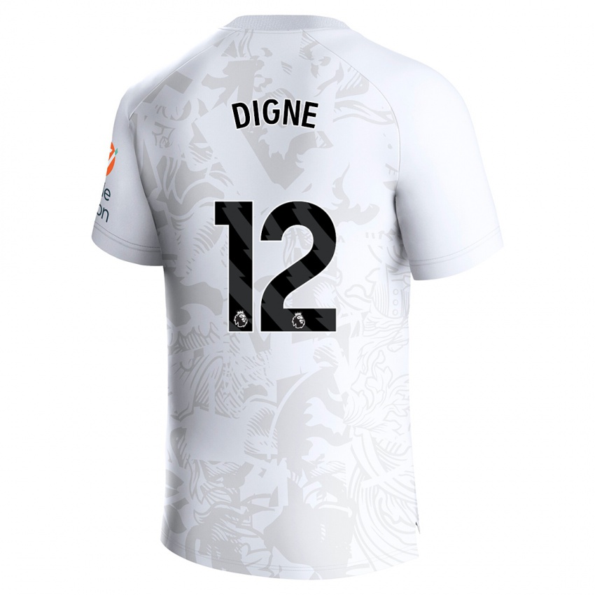 Dames Lucas Digne #12 Wit Uitshirt Uittenue 2023/24 T-Shirt België