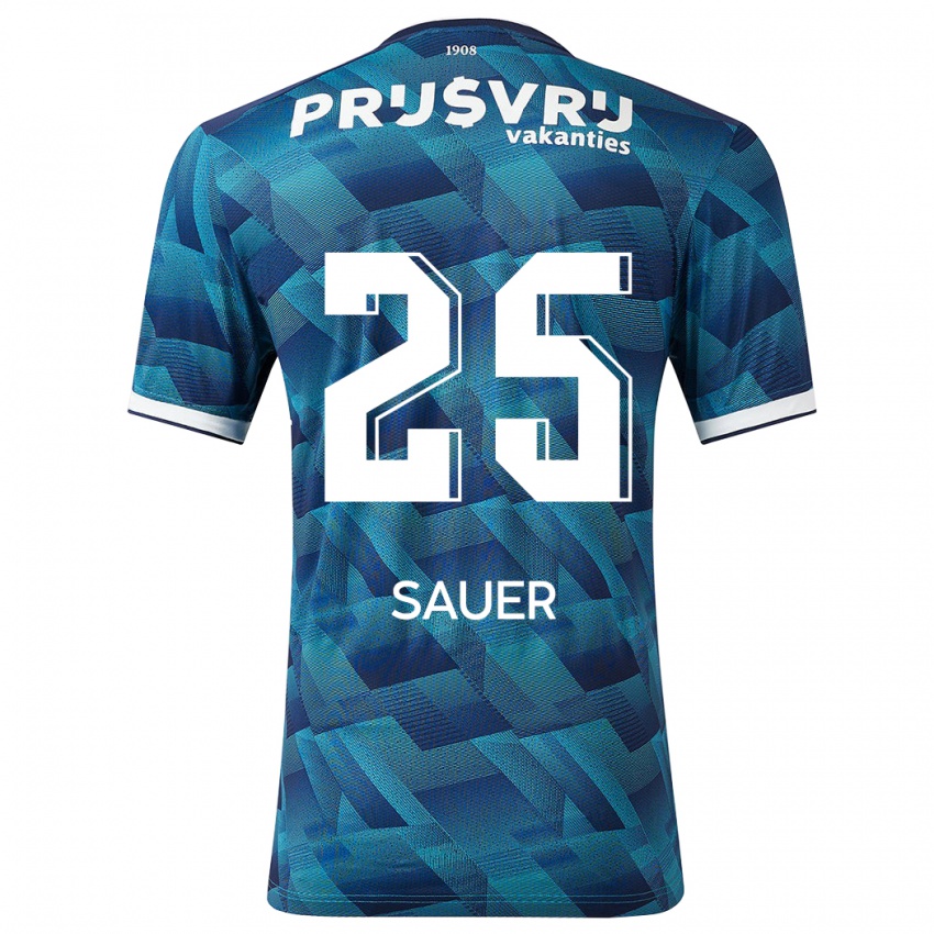 Dames Leo Sauer #25 Blauw Uitshirt Uittenue 2023/24 T-Shirt België