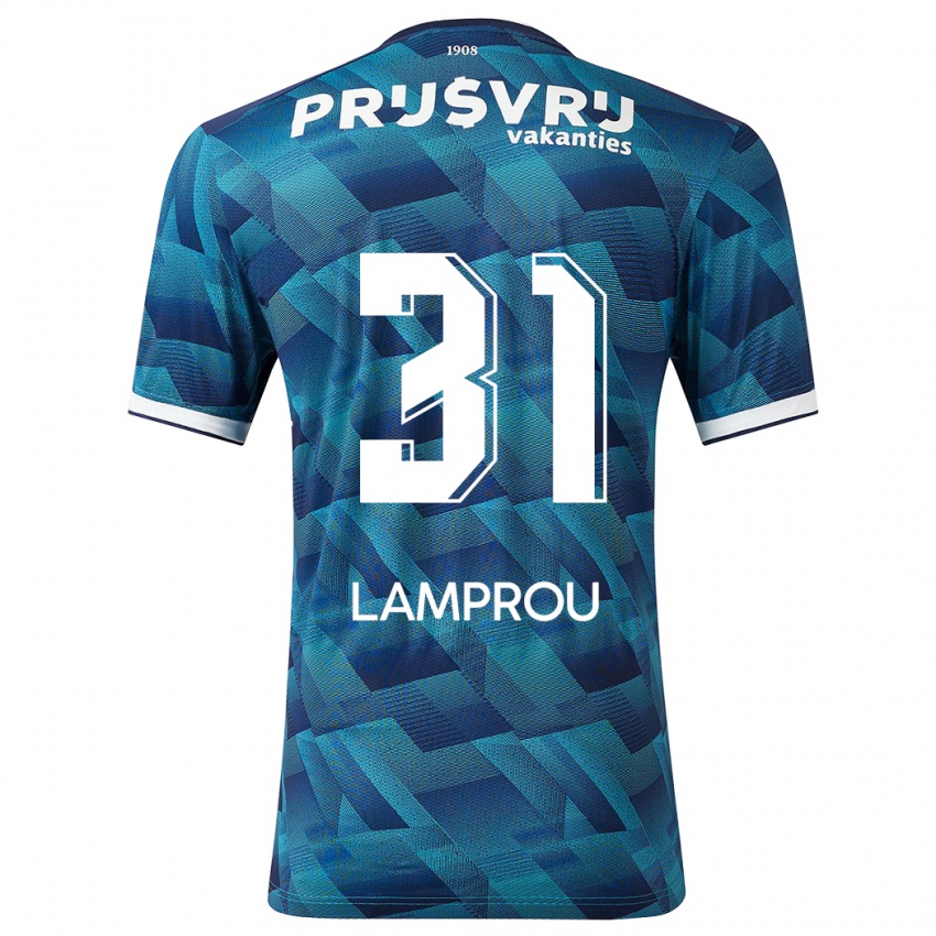Dames Kostas Lamprou #31 Blauw Uitshirt Uittenue 2023/24 T-Shirt België