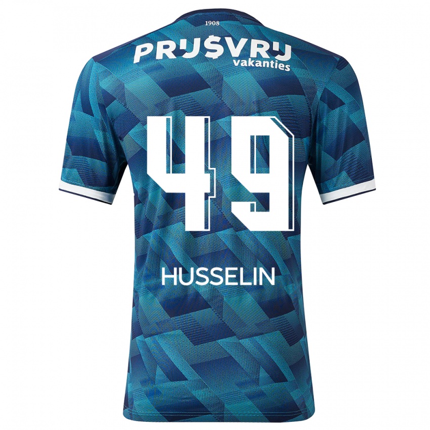Damen Mateo Husselin #49 Blau Auswärtstrikot Trikot 2023/24 T-Shirt Belgien