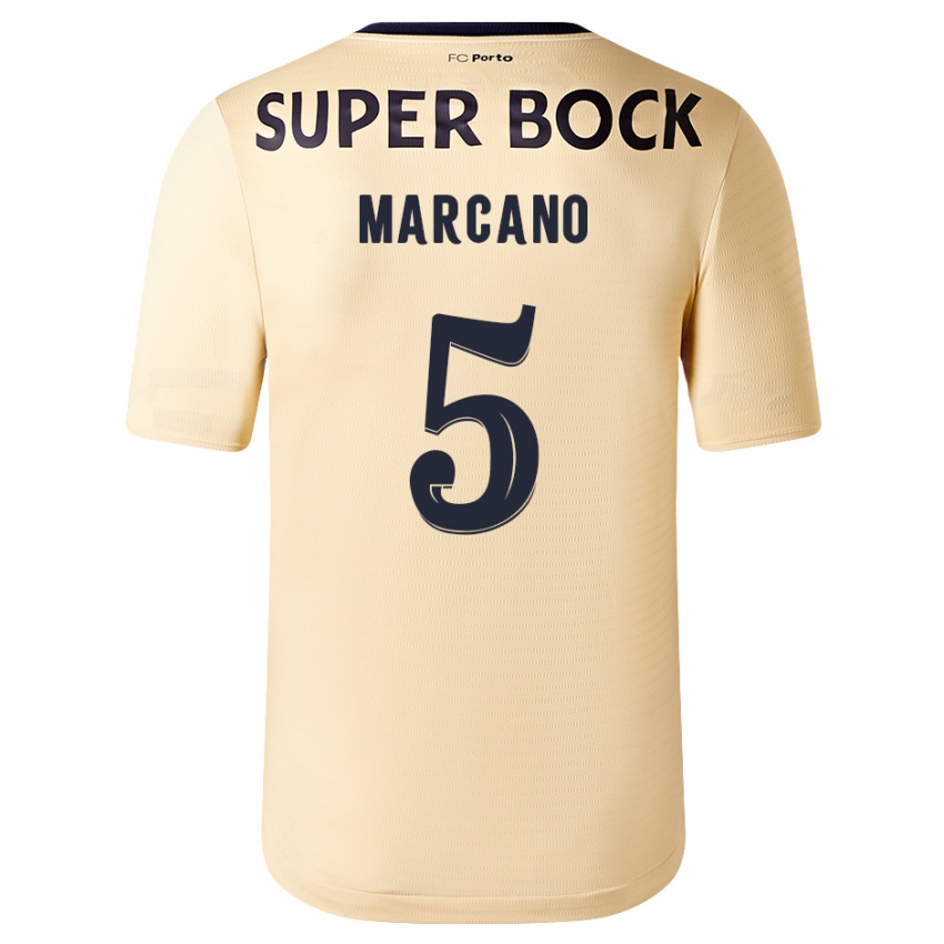 Damen Ivan Marcano #5 Beige-Gold Auswärtstrikot Trikot 2023/24 T-Shirt Belgien