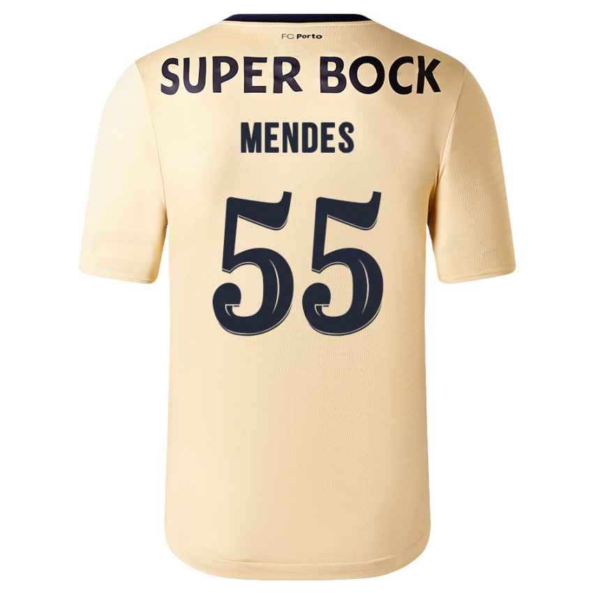 Damen Joao Mendes #55 Beige-Gold Auswärtstrikot Trikot 2023/24 T-Shirt Belgien