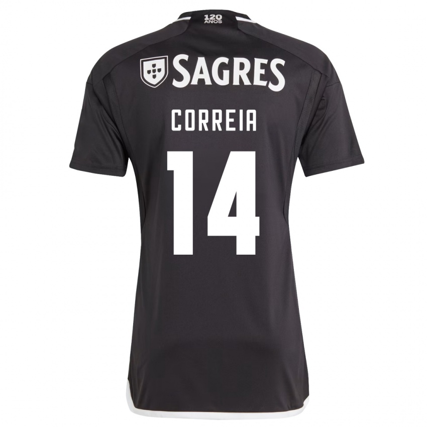 Dames Carolina Correia #14 Zwart Uitshirt Uittenue 2023/24 T-Shirt België