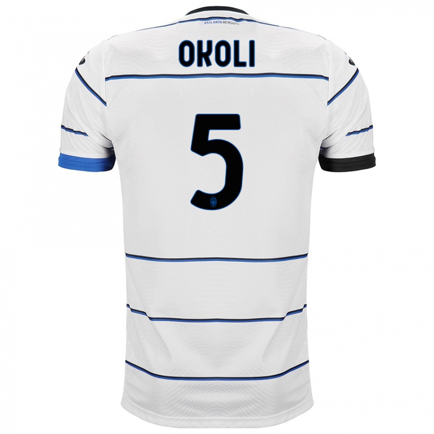 Dames Caleb Okoli #5 Wit Uitshirt Uittenue 2023/24 T-Shirt België