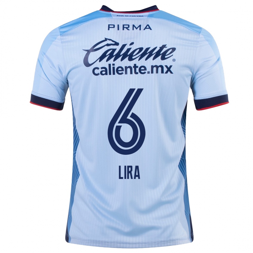 Damen Erik Lira #6 Himmelblau Auswärtstrikot Trikot 2023/24 T-Shirt Belgien