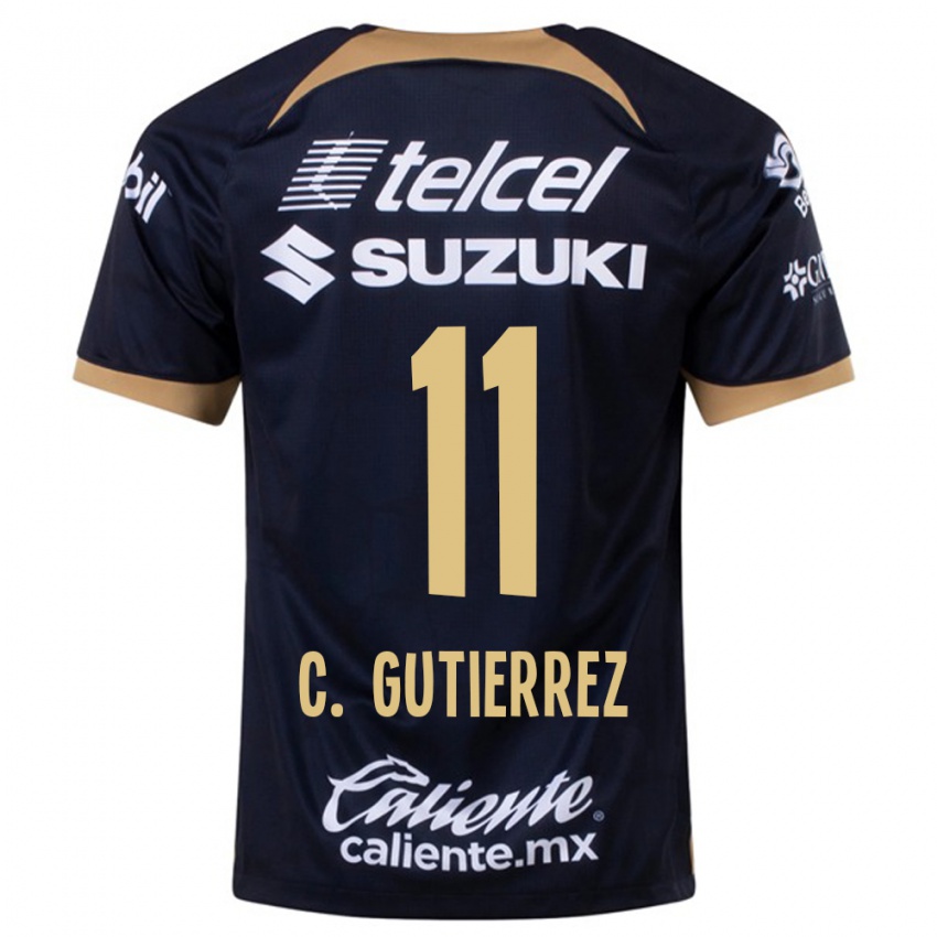 Damen Carlos Gutierrez #11 Dunkelblau Auswärtstrikot Trikot 2023/24 T-Shirt Belgien