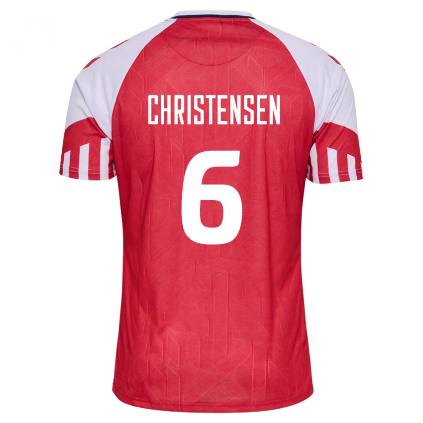 Kinder Dänische Andreas Christensen #6 Rot Heimtrikot Trikot 24-26 T-Shirt Belgien